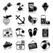 Vector: Summer vacations icons with reflection Summer vacations icons with reflection