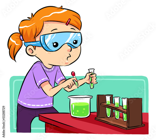 Vector: A girl doing some science experiments. Vector EPS8 file A girl doing some science experiments. Vector EPS8 file