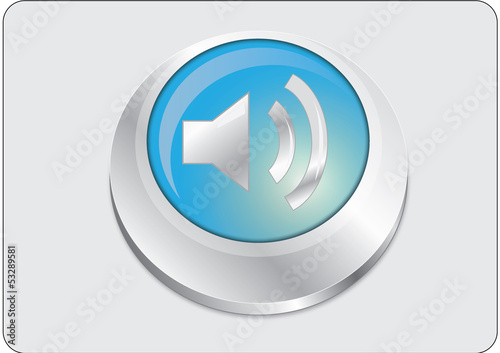 Vector: Volume icon blue button, vector Volume icon blue button, vector