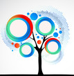 Abstract funny tree with round shapes. Vector