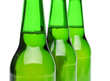Three bottles of beer close-up