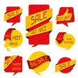Sale speech bubbles and banners.