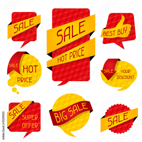 Vector: Sale speech bubbles and banners. Sale speech bubbles and banners.