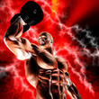 High Energy Muscular Workout Weight Pose 1