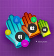 Colorful hand step options banner template