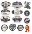 Jazz music stamps and labels