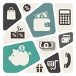 Abstract background with shopping theme icons