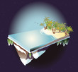 Vector: deserted island deserted island