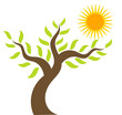 Vector: Tree and sun Tree and sun