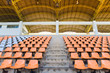 Empty seats with walk way on stadium