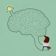 Business man go to brain maze , eps10 vector format