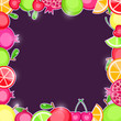 Fresh Fruits in Square Frame.