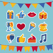 Vector birthday and party icons and signs