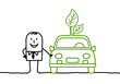 Vector: man & green car man & green car