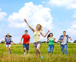 Group people summer outdoor.