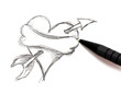 coeur dessiné au crayon