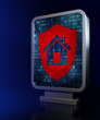 Illustration: Security concept: Shield on billboard background Security concept: Shield on billboard background