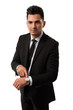 Businessman saying time is money