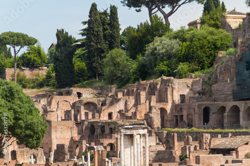 Photo: Building ruins and ancient columns in Rome, Italy Building ruins and ancient columns in Rome, Italy