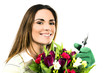 Woman worker with flowers.