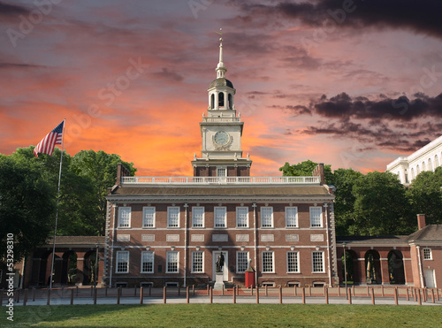 Photo: Independence Hall Philadelphia Sunset Independence Hall Philadelphia Sunset