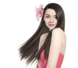 Beautiful brunette woman with flower