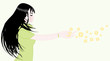 Girl with flowers vector
