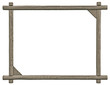 Blank Signboard Frame, Isolated Copy Space, Grey Wooden Texture