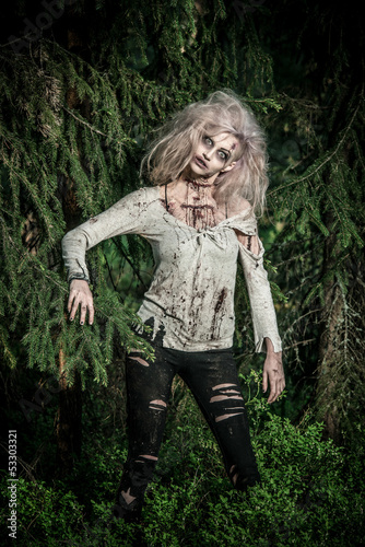 Photo: a scary undead zombie girl a scary undead zombie girl