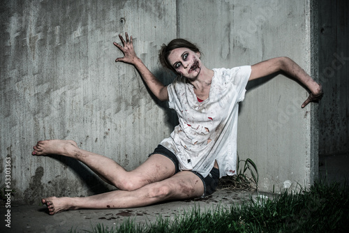 Photo: a scary undead zombie girl a scary undead zombie girl