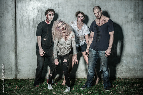 Photo: scary bloody zombies waiting for a prey scary bloody zombies waiting for a prey