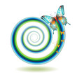 Butterfly moving outside of the spiral