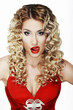 Provocative Classy Blond Licking her Red Sexy Lips