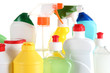 Foto: Different kinds of house cleaners and colorful sponges, gloves Different kinds of house cleaners and colorful sponges, gloves