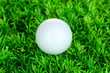 Golf ball on grass close up