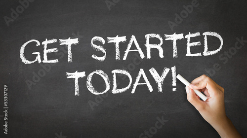 Photo: Get Started Today Chalk Illustration Get Started Today Chalk Illustration