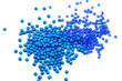 blue plastic granulate