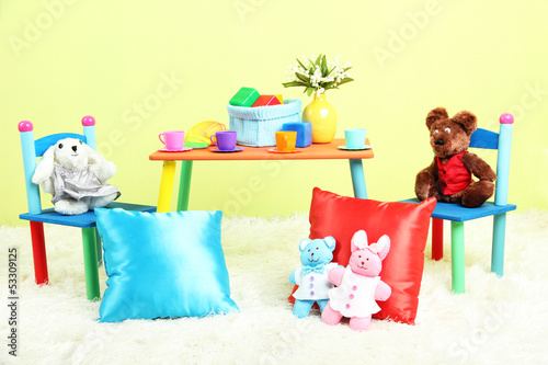 Photo: Modern child's room with equipment and toys Modern child's room with equipment and toys