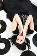 Photo: phonography analogue record Girl pin-up retro phonography analogue record Girl pin-up retro