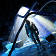 sci-fi character in ruined environment 3d illustration