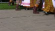 Lithuanian folk dance group performing outdoors