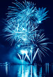 Foto: Blue firework in a night sky Blue firework in a night sky