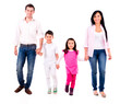Happy family walking