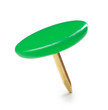 close up of a circle green pushpin