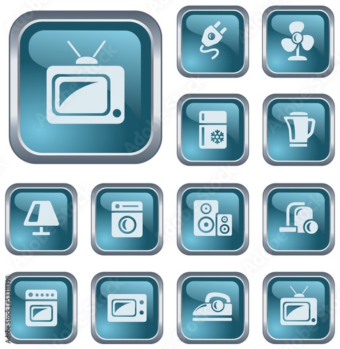 Vector: Home electronics button set Home electronics button set
