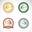 Set of vector horse label on white background