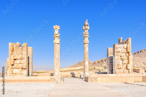 Photo: Scenicn view's Gate of All Nations in Persepolis, Iran. Scenicn view's Gate of All Nations in Persepolis, Iran.
