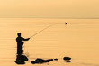 Fly fishing in the sunset