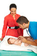 Doctor examine baby breath