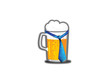 A beer mug with a tie